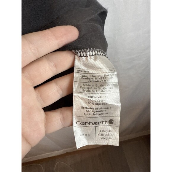 Men’s Carhartt Black Short Sleeve T Shirt Size Large Preowned - Picture 10 of 10